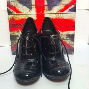 London Rebel Blk Patent Leather lace CALEB